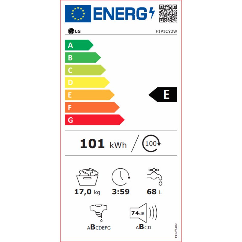 LG F1P1CY2W Πλυντήριο Ρούχων 17kg 1100 Στροφές - E - (ΥX ΠX Β) :99 x70 x 77 cm 0030395 LG F1P1CY2W Πλυντήριο Ρούχων 17kg 1100 Στροφές - E - (ΥX ΠX Β) :99 x70 x 77 cm 0030395