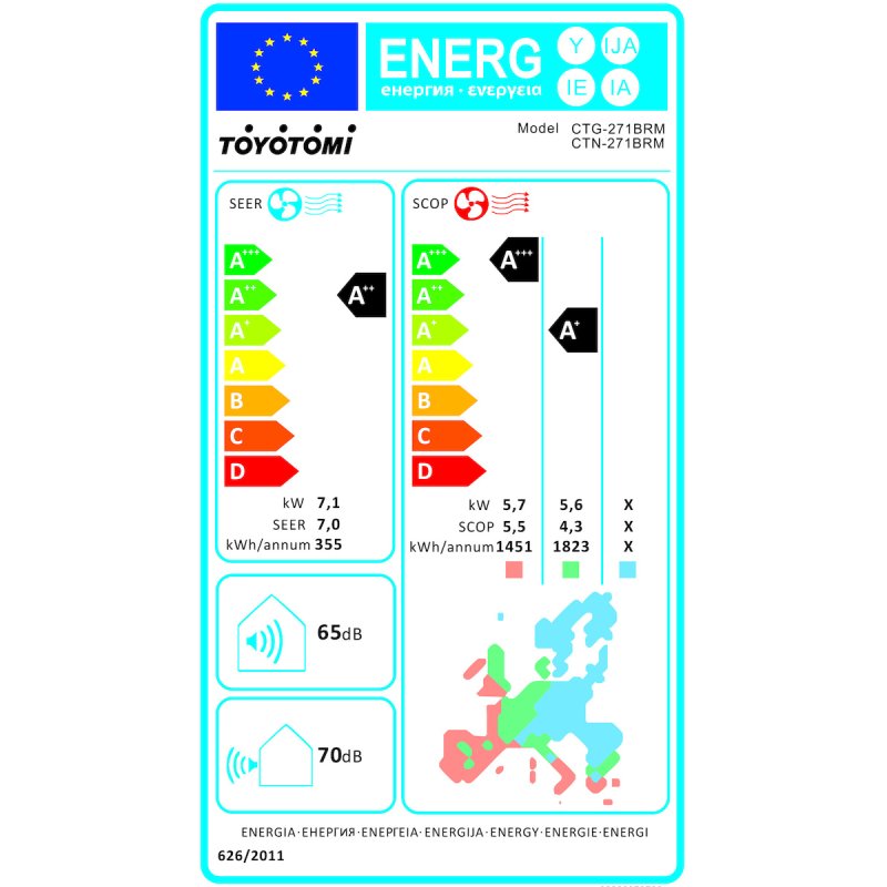 TOYOTOMI Erai CTN/CTG-271BRM Κλιματιστικό Inverter 24000 BTU A++/A+ με Ιονιστή και WiFi Midnight Blue 0033896 TOYOTOMI Erai CTN/CTG-271BRM Κλιματιστικό Inverter 24000 BTU A++/A+ με Ιονιστή και WiFi Midnight Blue 0033896
