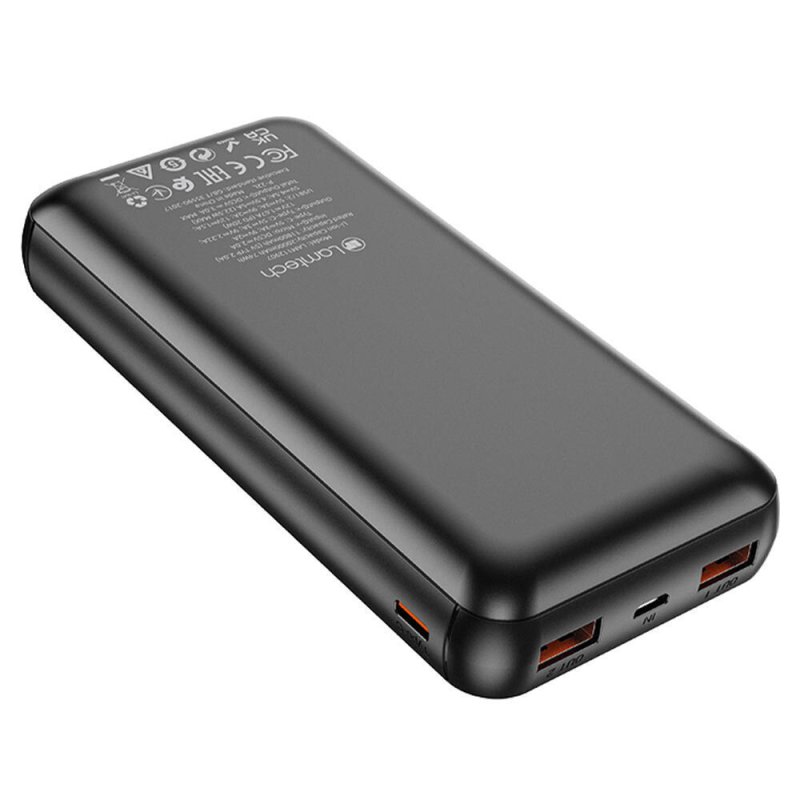 LAMTECH LAM112907 Power Bank 20000mAh 22.5W με 2 Θύρες USB-A και 2 Θύρες USB-C Power Delivery / Quick Charge 3.0 Μαύρο 0039127 LAMTECH LAM112907 Power Bank 20000mAh 22.5W με 2 Θύρες USB-A και 2 Θύρες USB-C Power Delivery / Quick Charge 3.0 Μαύρο 0039127