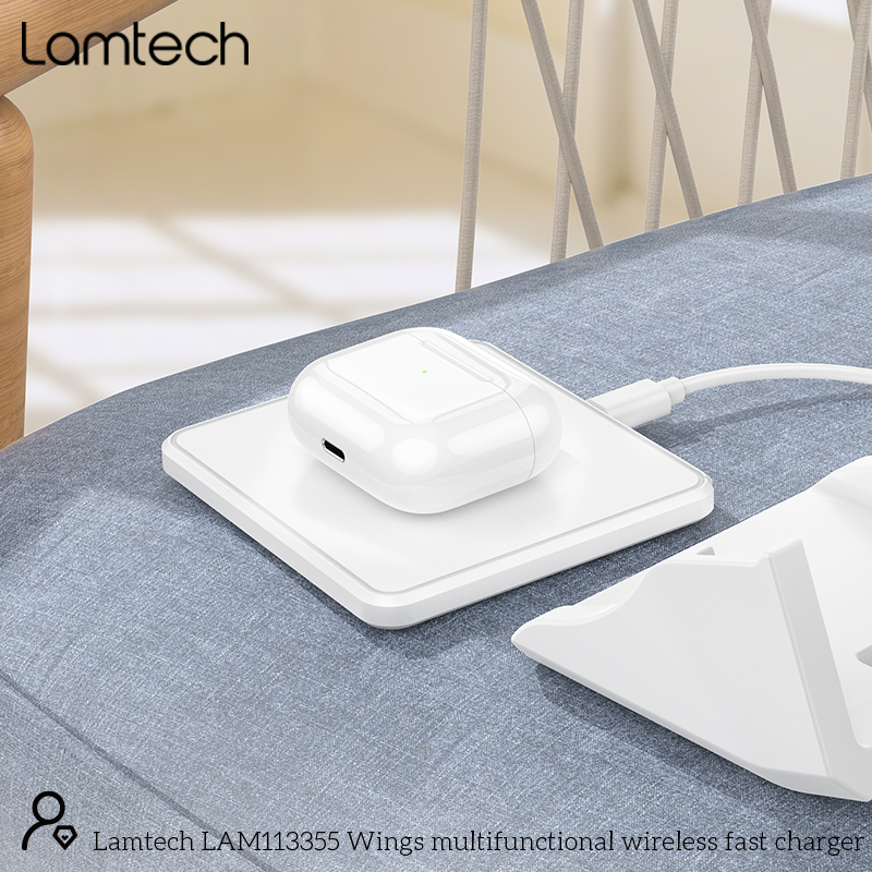 LAMTECH LAM113355 Ασύρματος Φορτιστής (Qi Pad) 15W Λευκός 0039575