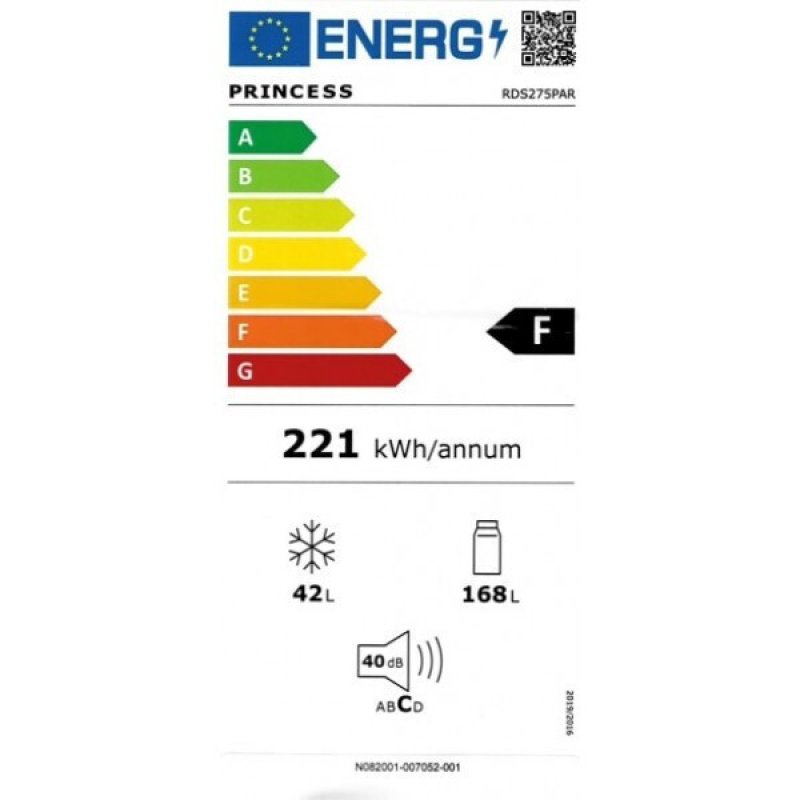 PRINCESS RDS275EPAR Ψυγείο Δίπορτο 210lt Υ143xΠ55xΒ55εκ. Inox 0039703 PRINCESS RDS275EPAR Ψυγείο Δίπορτο 210lt Υ143xΠ55xΒ55εκ. Inox 0039703