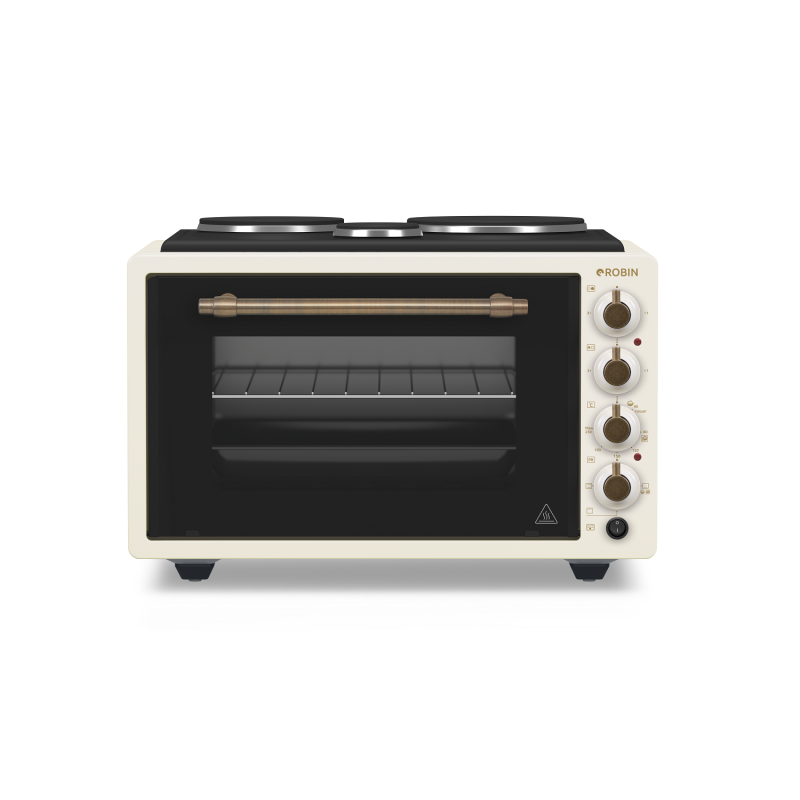 ROBIN ZK-65 Ηλεκτρικό Φουρνάκι Μπεζ 42lt  52 x 36 x 45 Με 3 Εστιες 0039781