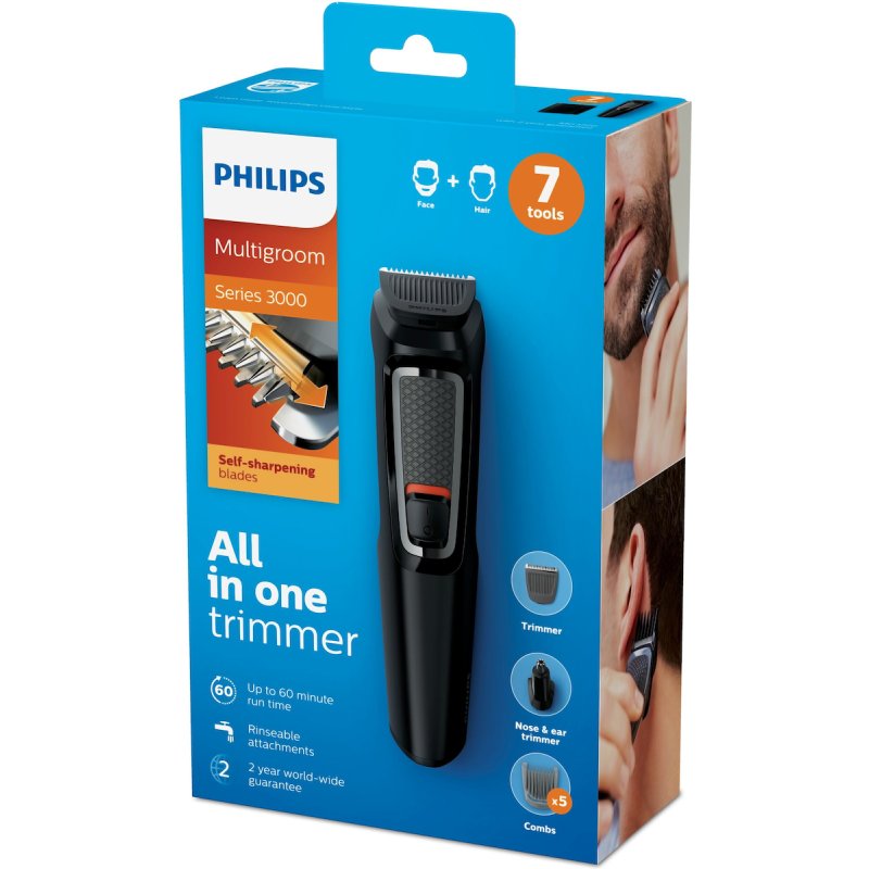 PHILIPS MG3720/15 Multigroom Series 3000 7 in 1 Σετ Επαναφορτιζόμενης Κουρευτικής Μηχανής Μαύρο 0040451 PHILIPS MG3720/15 Multigroom Series 3000 7 in 1 Σετ Επαναφορτιζόμενης Κουρευτικής Μηχανής Μαύρο 0040451
