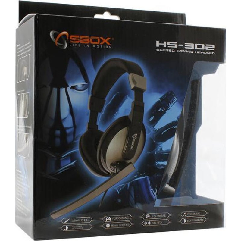 SBOX HS-302 Over Ear Gaming Headset με σύνδεση 3.5mm 0040454 SBOX HS-302 Over Ear Gaming Headset με σύνδεση 3.5mm 0040454