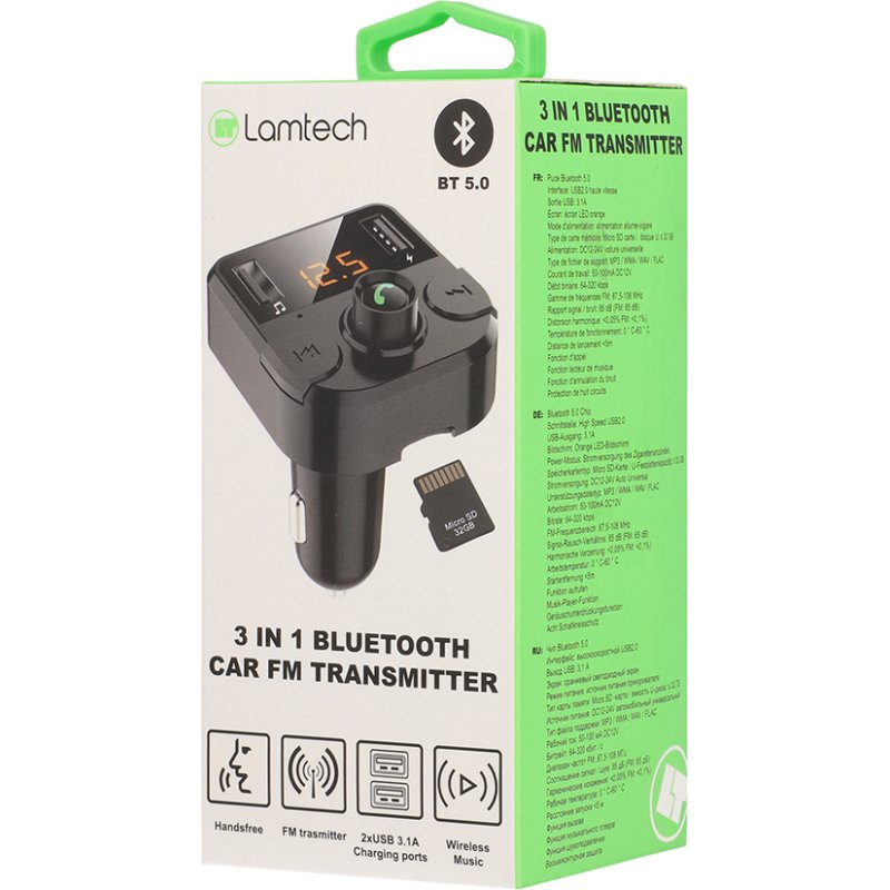 LAMTECH LAM114390 FM Transmitter Αυτοκινήτου με USB / Bluetooth 0040459 LAMTECH LAM114390 FM Transmitter Αυτοκινήτου με USB / Bluetooth 0040459