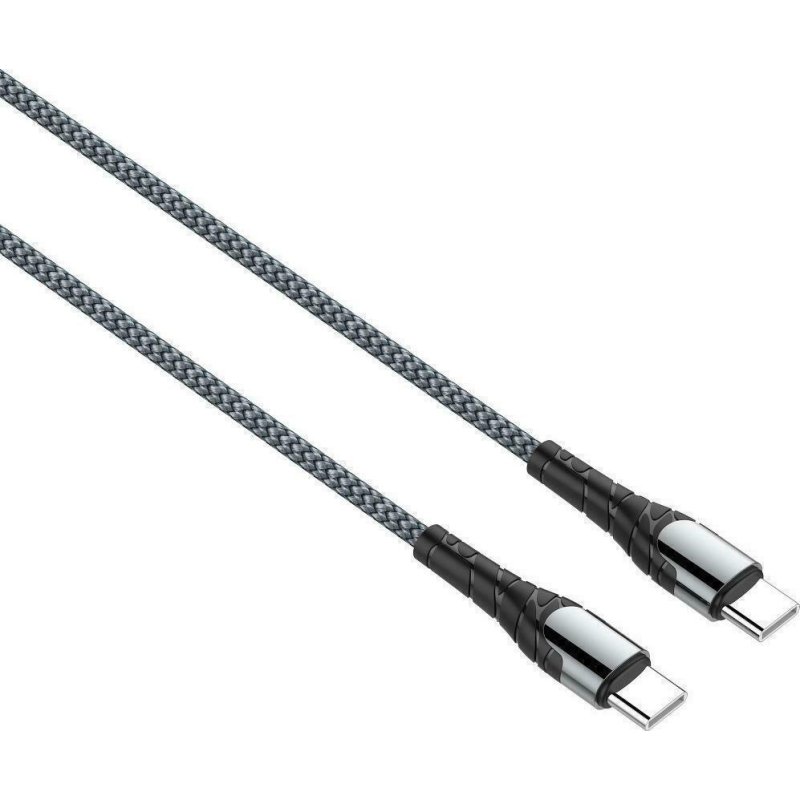LDNIO LC101 Braided USB 2.0 Cable USB-C male - USB-C male Γκρι 1m 0040588 LDNIO LC101 Braided USB 2.0 Cable USB-C male - USB-C male Γκρι 1m 0040588