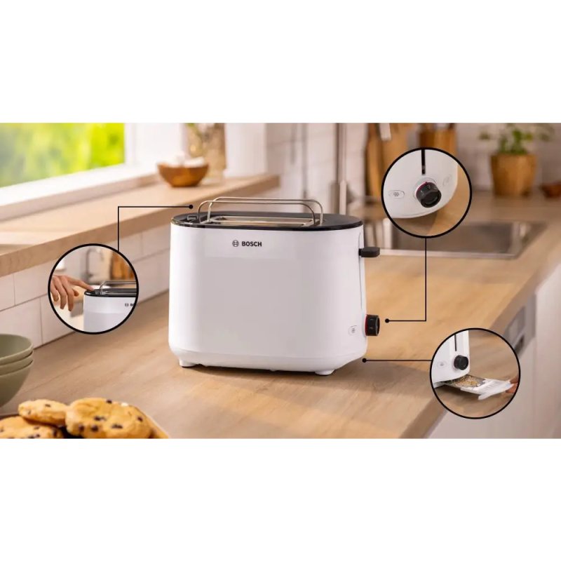 BOSCH TAT2M121 MyMoment Φρυγανιέρα 2 Θέσεων 950W Λευκή 0040630 BOSCH TAT2M121 MyMoment Φρυγανιέρα 2 Θέσεων 950W Λευκή 0040630