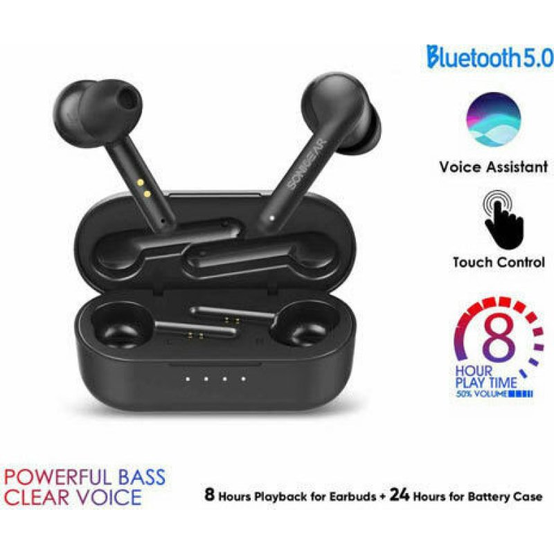 SONIC GEAR TWS 5 Pro In-ear Bluetooth Handsfree Ακουστικά με Θήκη Φόρτισης Μαύρα 0040802 SONIC GEAR TWS 5 Pro In-ear Bluetooth Handsfree Ακουστικά με Θήκη Φόρτισης Μαύρα 0040802