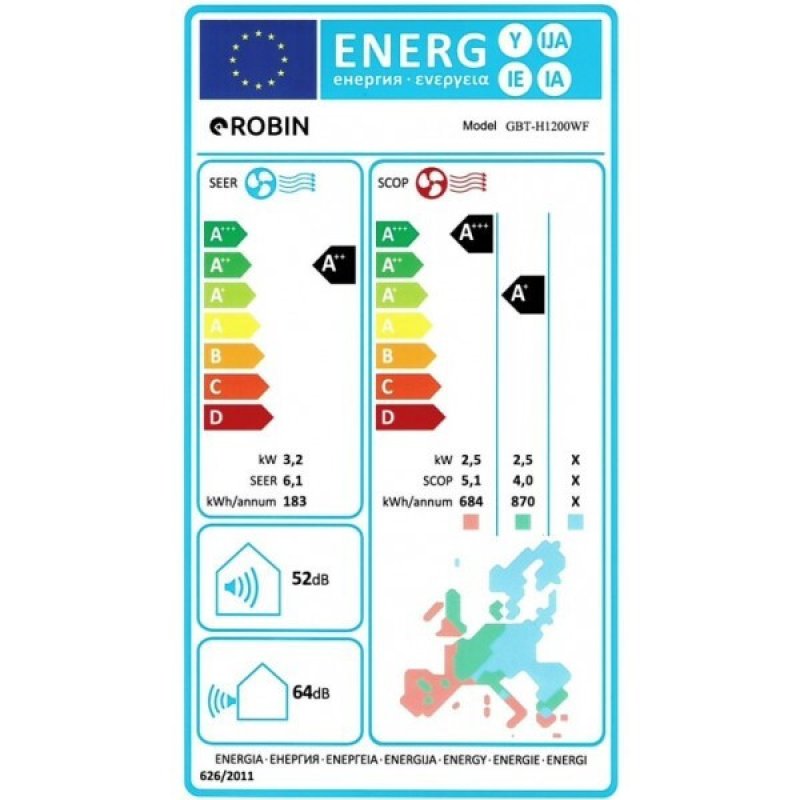 ROBIN GLS-H1200WF Κλιματιστικό Inverter 12000 BTU A++/A+ με WiFi 0040866 ROBIN GLS-H1200WF Κλιματιστικό Inverter 12000 BTU A++/A+ με WiFi 0040866