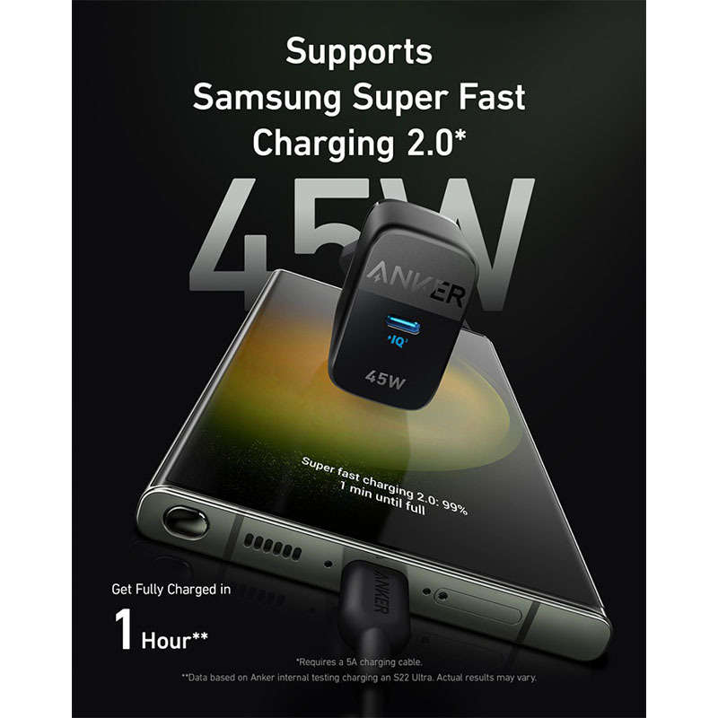 ANKER B2653312 Φορτιστής 2-Pack Χωρίς Καλώδιο με Θύρα USB-C 45W γρήγορη φόρτιση PPS για Samsung Galaxy S24 Ultra/S24/S23+/S23/S22/Note20, iPhone 16 Μαύρος 0040913 ANKER B2653312 Φορτιστής 2-Pack Χωρίς Καλώδιο με Θύρα USB-C 45W γρήγορη φόρτιση PPS για Samsung Galaxy S24 Ultra/S24/S23+/S23/S22/Note20, iPhone 16 Μαύρος 0040913