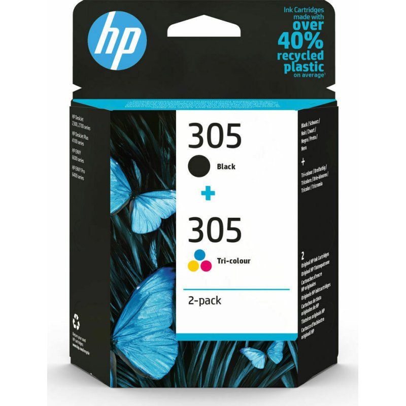HP 305 Γνήσιο Πακέτο 2 Μελανιών Εκτυπωτή InkJet Πολλαπλό (Color) / Μαύρο (6ZD17AE) 0040954 HP 305 Γνήσιο Πακέτο 2 Μελανιών Εκτυπωτή InkJet Πολλαπλό (Color) / Μαύρο (6ZD17AE) 0040954