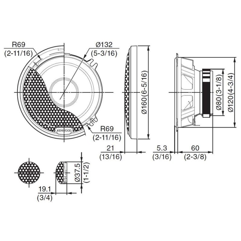 KENWOOD KFC-P503 Σετ Ηχεία Αυτοκινήτου 300319 KENWOOD KFC-P503 Σετ Ηχεία Αυτοκινήτου 300319