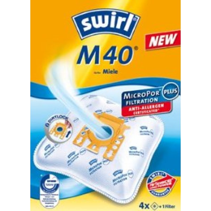 SWIRL M40/4 για Miele GN (4 σακούλες+1 φίλτρο) Hepa Micropor Σακούλες Ηλεκτρικής Σκούπας 0004198 SWIRL M40/4 για Miele GN (4 σακούλες+1 φίλτρο) Hepa Micropor Σακούλες Ηλεκτρικής Σκούπας 0004198