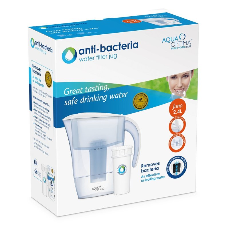 AQUA OPTIMA AJ0100 JUNO Κανάτα Φιλτραρίσματος Νερού 2,4Lt + 1 Αντιβακτηριδιακό Φίλτρο 3 Μηνών 0008149 AQUA OPTIMA AJ0100 JUNO Κανάτα Φιλτραρίσματος Νερού 2,4Lt + 1 Αντιβακτηριδιακό Φίλτρο 3 Μηνών 0008149
