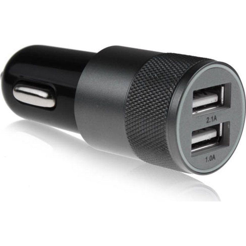 LAMTECH LAM081741 METAL 2USB 2,1A CAR CHARGER FOR MOBILE PHONES BLACK 0014346 LAMTECH LAM081741 METAL 2USB 2,1A CAR CHARGER FOR MOBILE PHONES BLACK 0014346