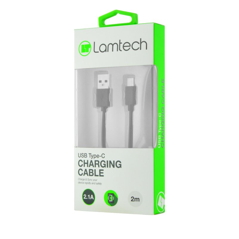 LAMTECH LAM446834 Datacable Type C 2m Black 0016649 LAMTECH LAM446834 Datacable Type C 2m Black 0016649