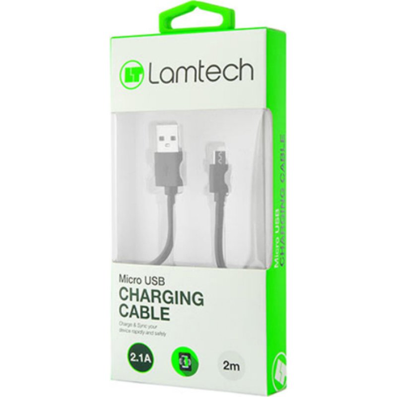 LAMTECH LAM440962 Datacable Micro USB 2m Black 0017174 LAMTECH LAM440962 Datacable Micro USB 2m Black 0017174