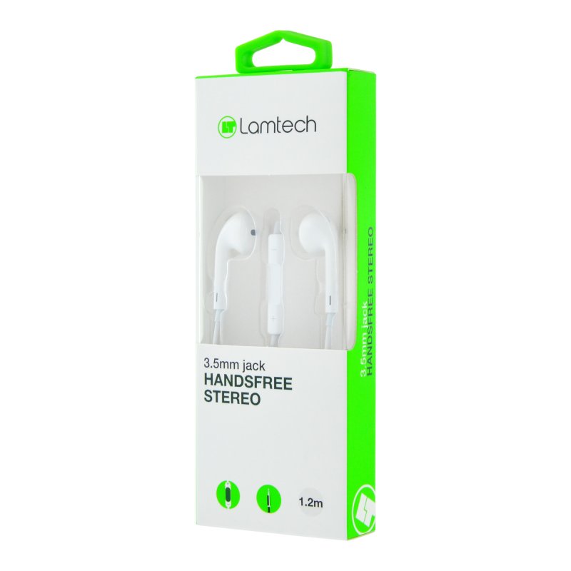 LAMTECH LAM020663 Handsfree Stereo 3,5mm Jack With Mic White 0017173 LAMTECH LAM020663 Handsfree Stereo 3,5mm Jack With Mic White 0017173
