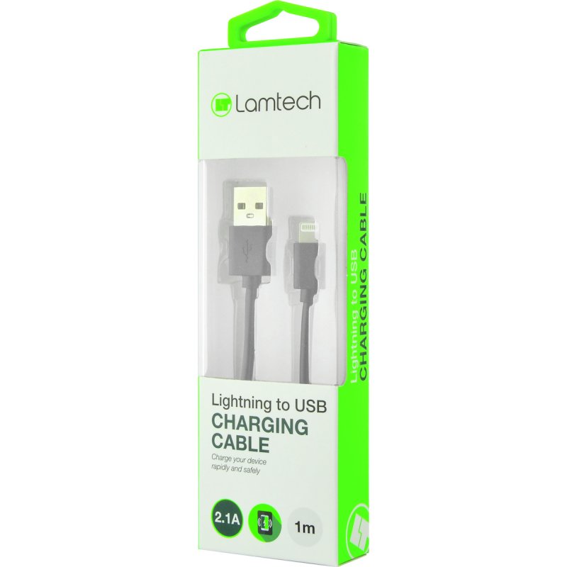 LAMTECH LAM444519 Datacable iPhone 5/6/7 1m (non MFi) - Black 0017422 LAMTECH LAM444519 Datacable iPhone 5/6/7 1m (non MFi) - Black 0017422
